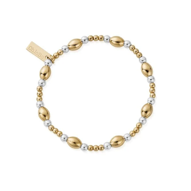 Mixed Metal Cute Oval Bracelet