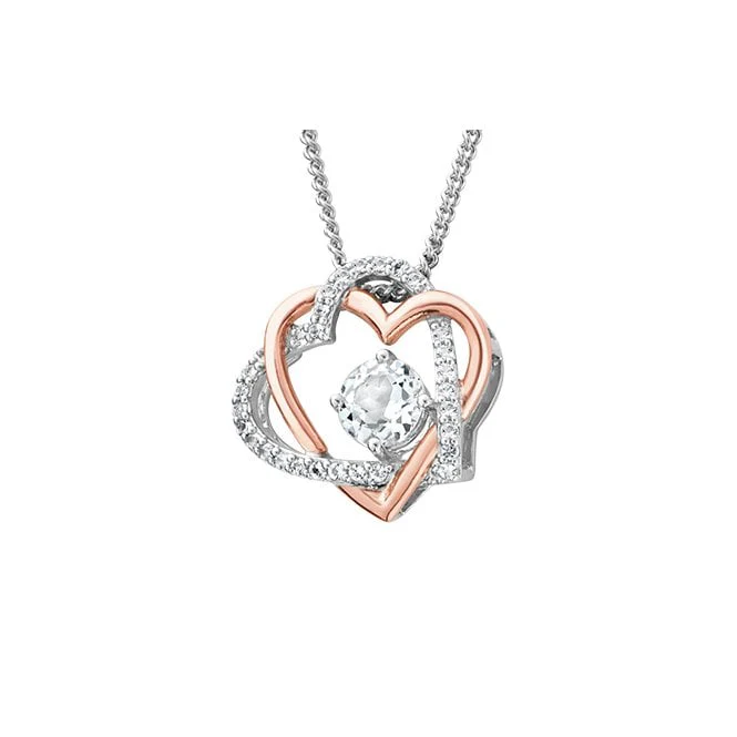 Forever Yours Silver Heart Pendant with Topaz - Image 3