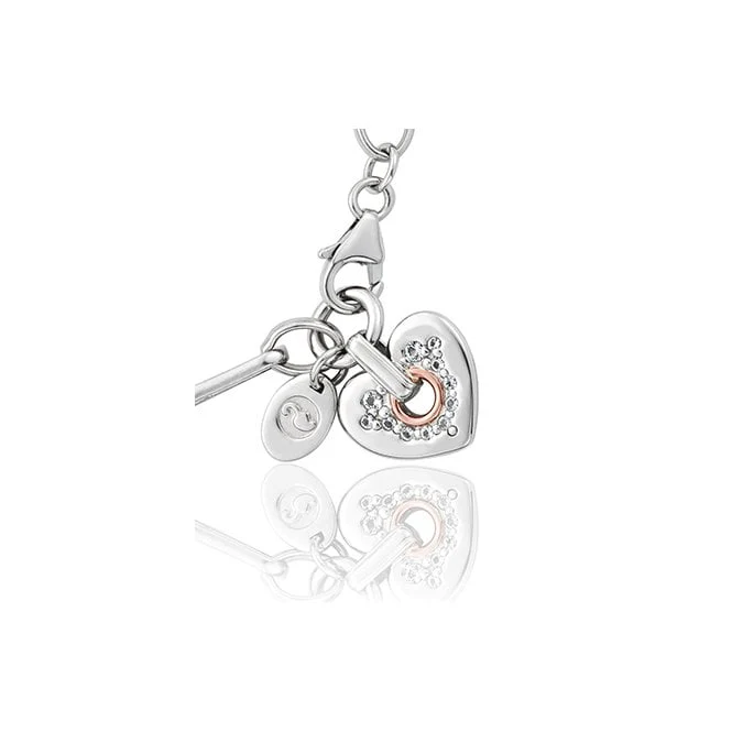Cariad Silver Sparkle Figaro Bracelet - Image 3