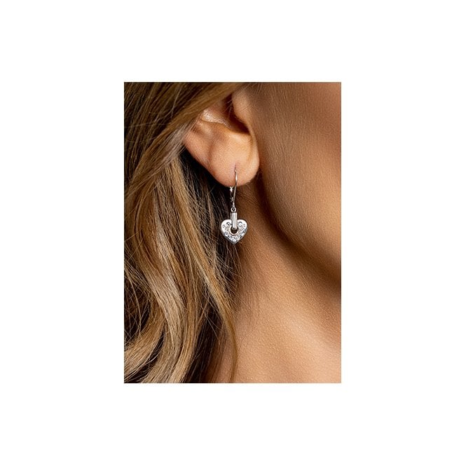 Cariad Silver Sparkle Drop Earrings with Topaz - Image 3