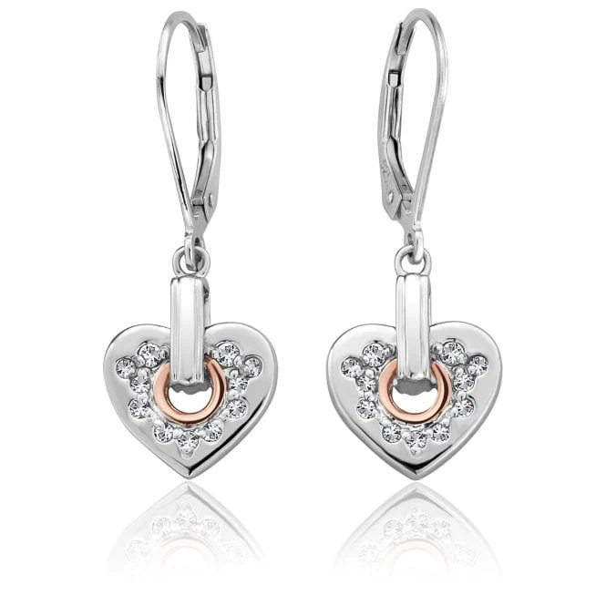 Cariad Silver Sparkle Drop Earrings with Topaz - Image 5