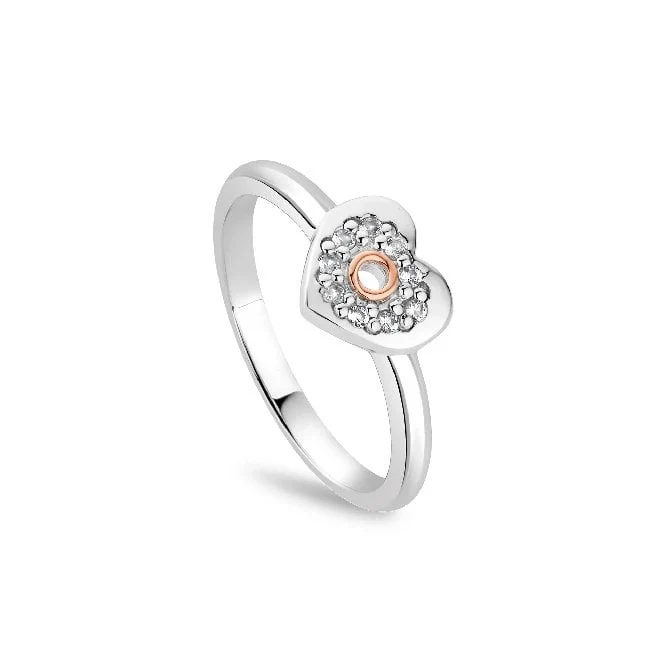 Cariad Sparkle Silver Ring, Size M