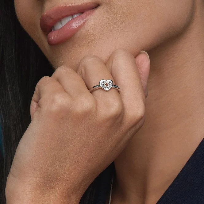 Cariad Sparkle Silver Ring, Size M - Image 2