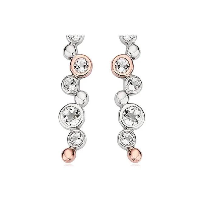 Celebration Silver Drop Earrings with Topaz - Image 3