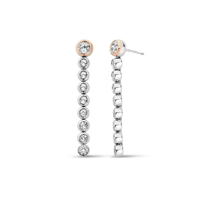 Clogau Celebration Silver Drop-Hoop Earrings