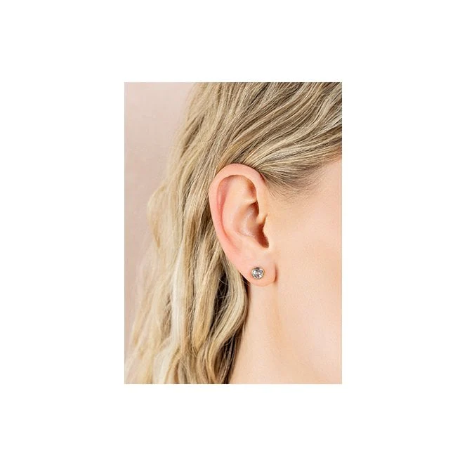 Celebration Silver Stud Earrings with Topaz - Image 3