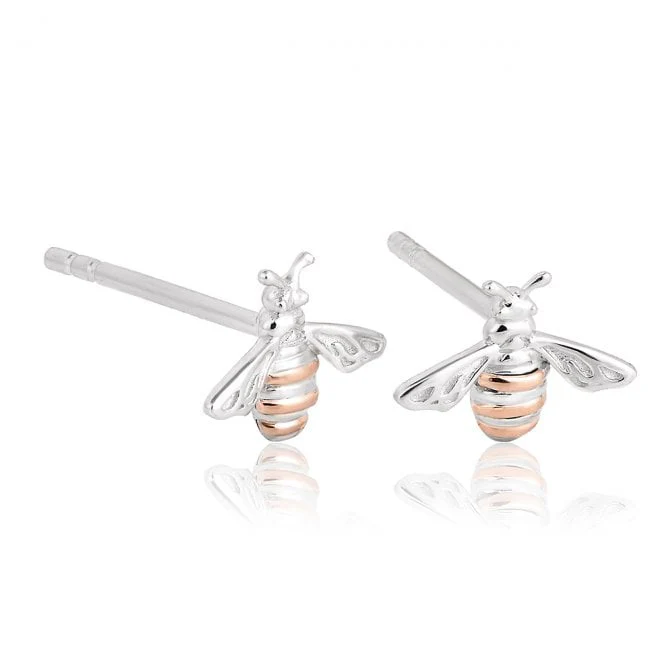 Nature's Wonder Silver Honey Bee Stud Earrings