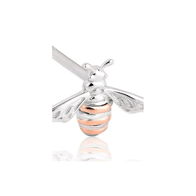 Nature's Wonder Silver Honey Bee Stud Earrings - Image 2
