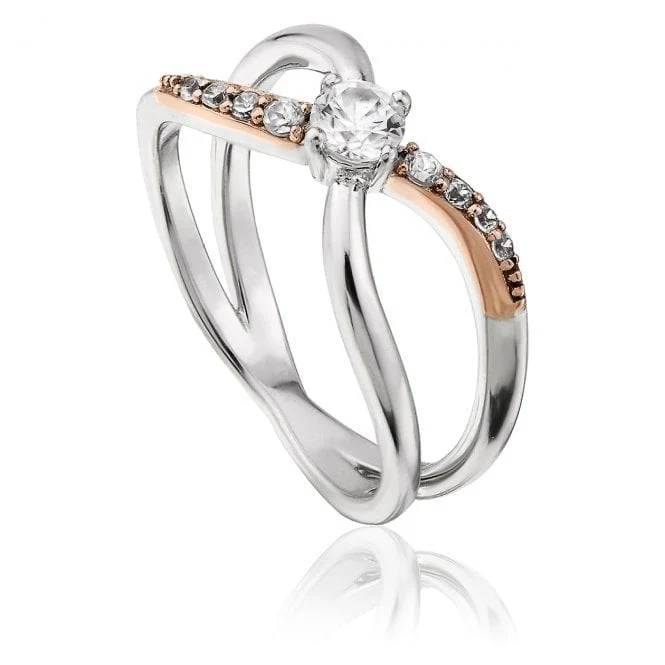 Clogau Kiss Silver Ring, Size N