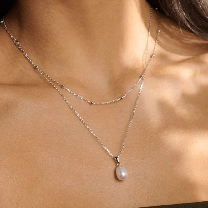 Nature's Wonder Silver Beachcomber Necklace with Pearl - Image 2