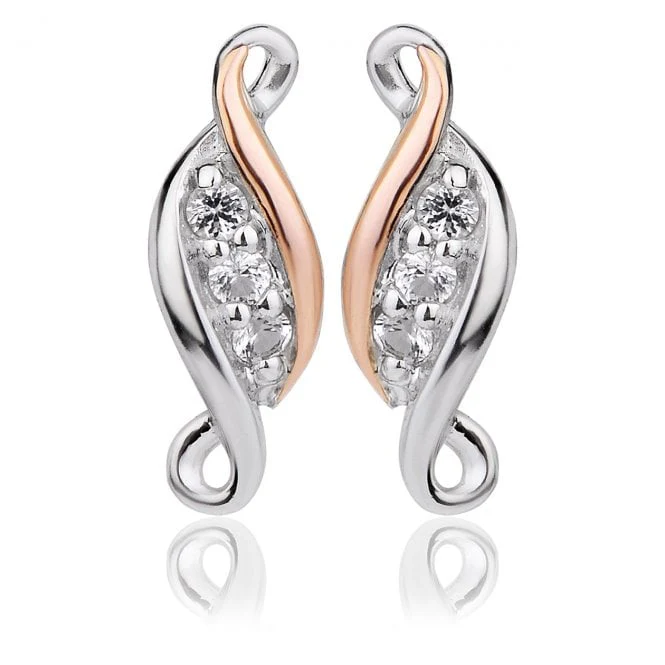 Past Present Future Silver Earrings with Topaz