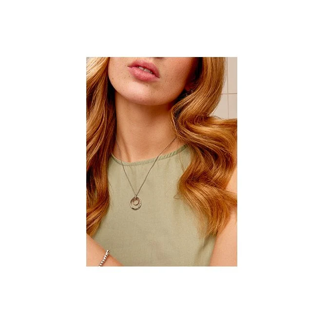 Ripples Silver Double-Hoop Pendant Necklace - Image 2