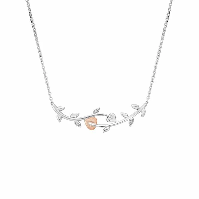 Tree of Life Silver Vine Necklace with Topaz