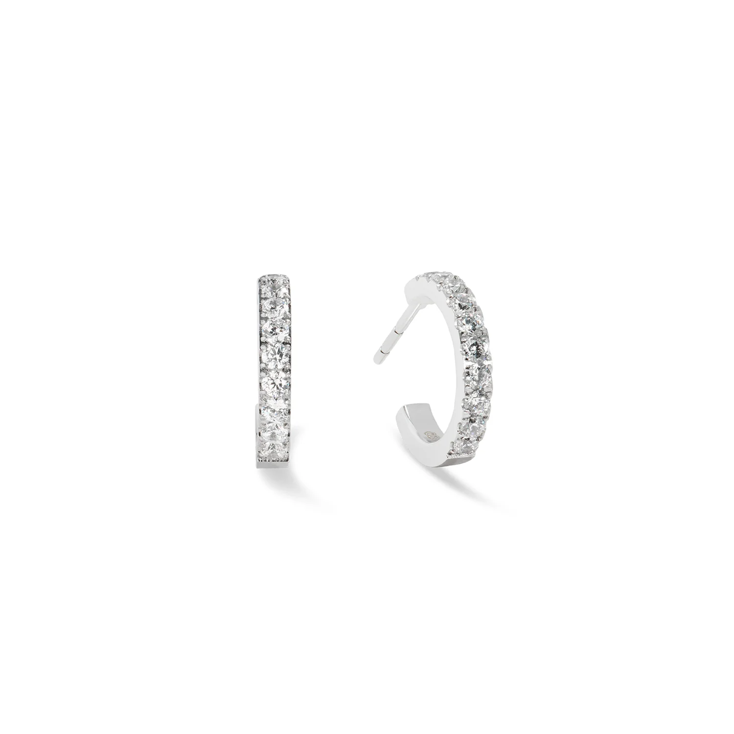 Eternal Love Mini Crystal Hoop Earrings in Silver