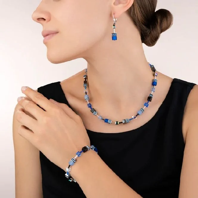 GeoCUBE Bracelet in Silver & Cobalt Blue - Image 2