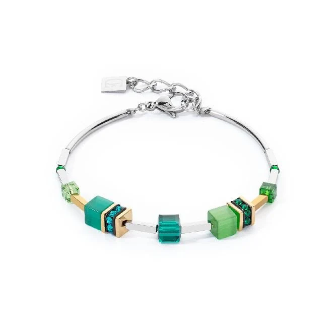 GeoCUBE Iconic Lite Bracelet in Silver & Green