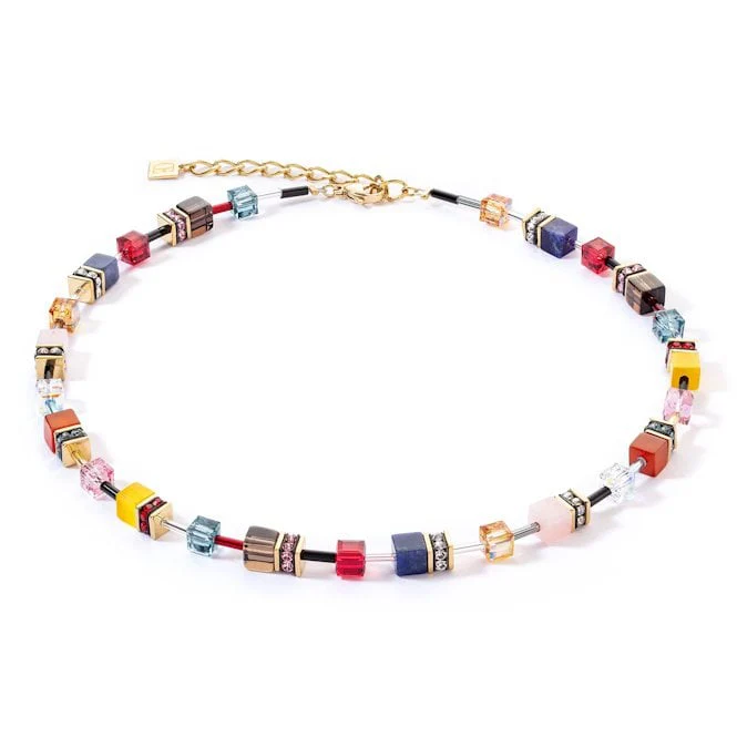 GeoCUBE Iconic Precious Energy Necklace in Gold & Multicolours