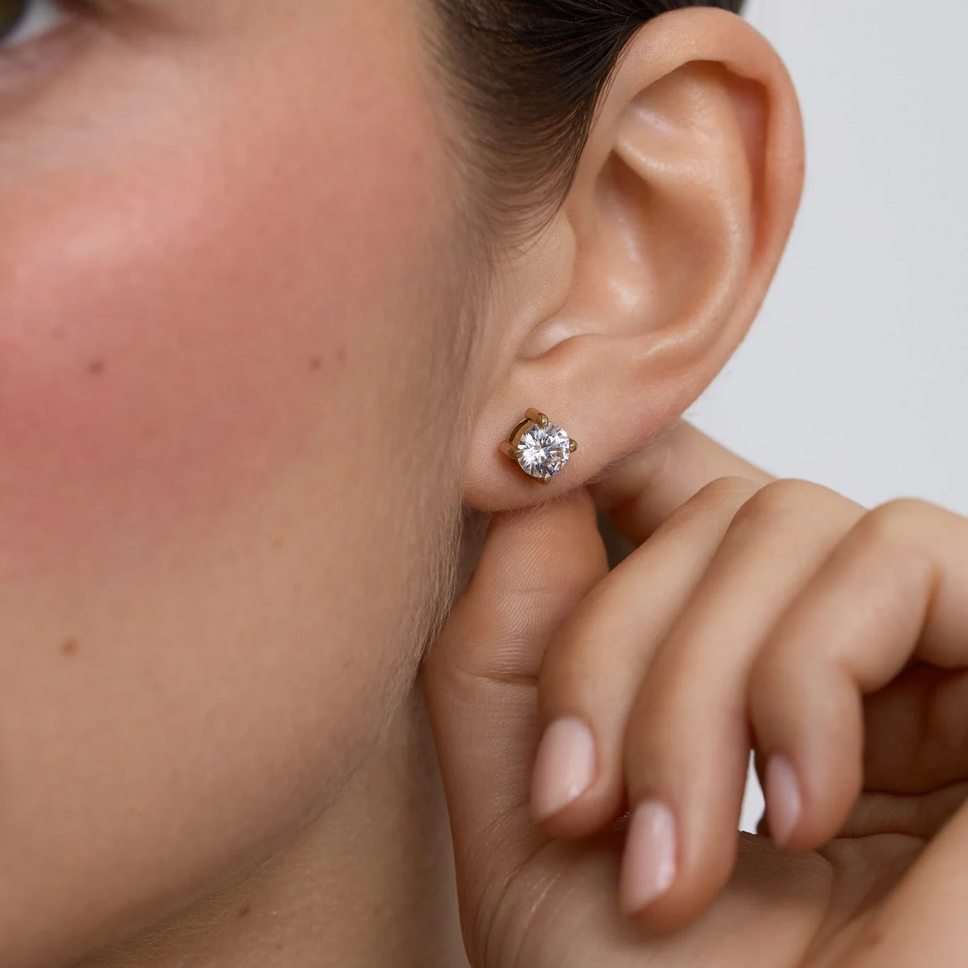 Gold Classic Tennis Stud Earrings - Image 4