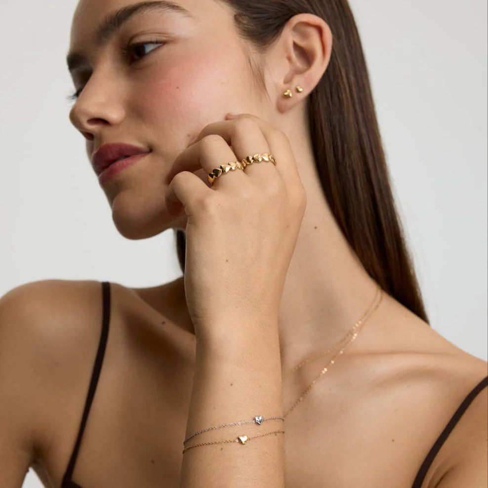 Gold Mini Heart Bracelet - Image 3