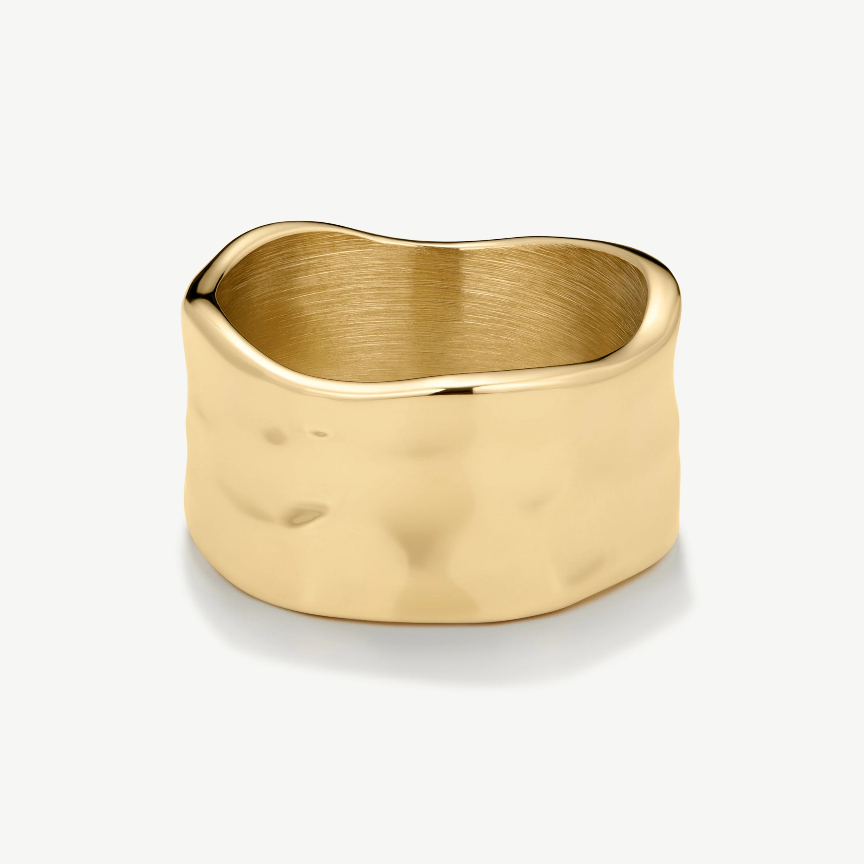 Gold Textured Band Ring - Image 3
