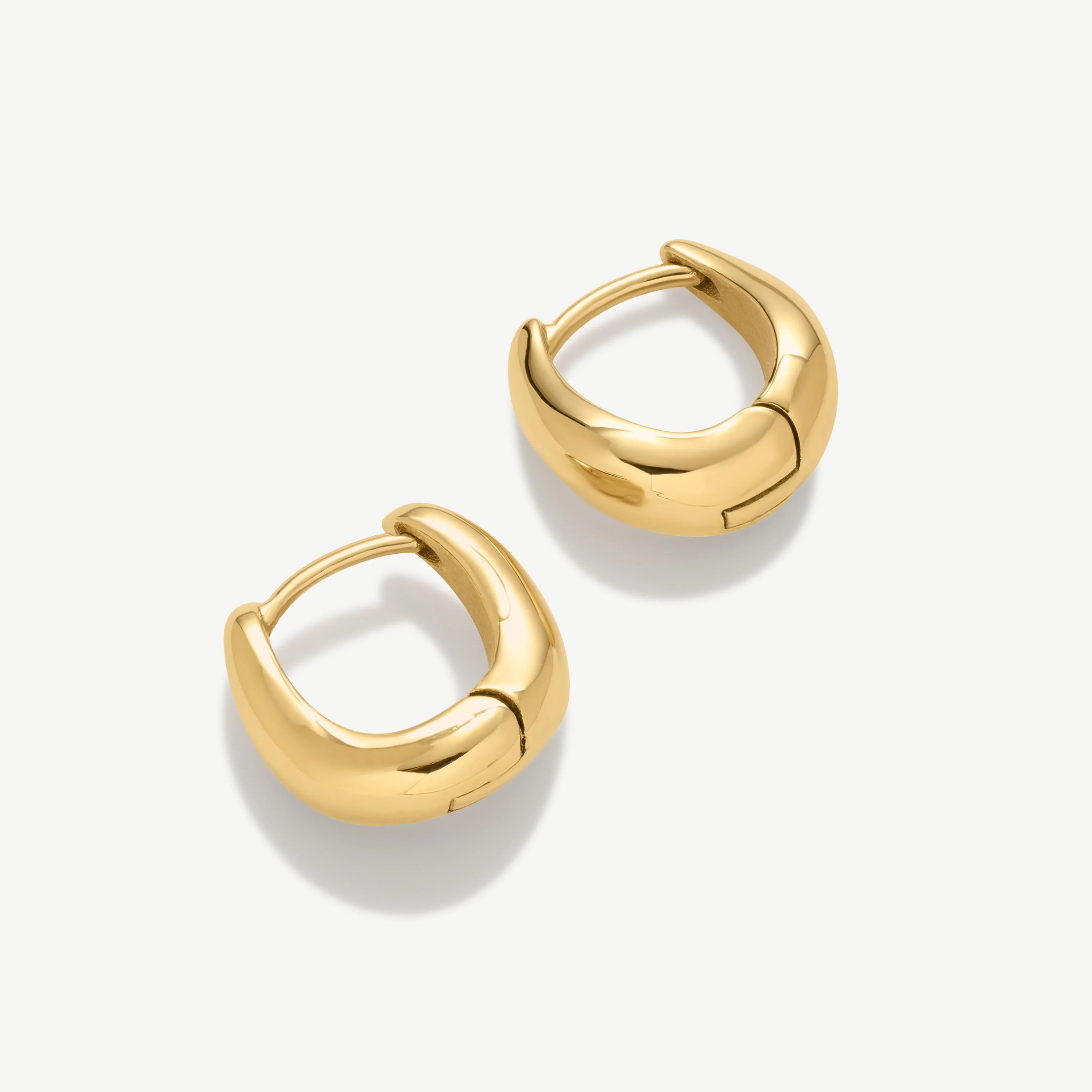 Gold Wave Huggie Hoop Earrings - Image 3