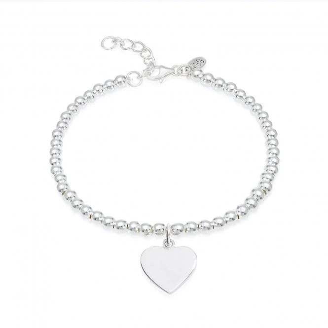Engravable Silver Heart Bracelet