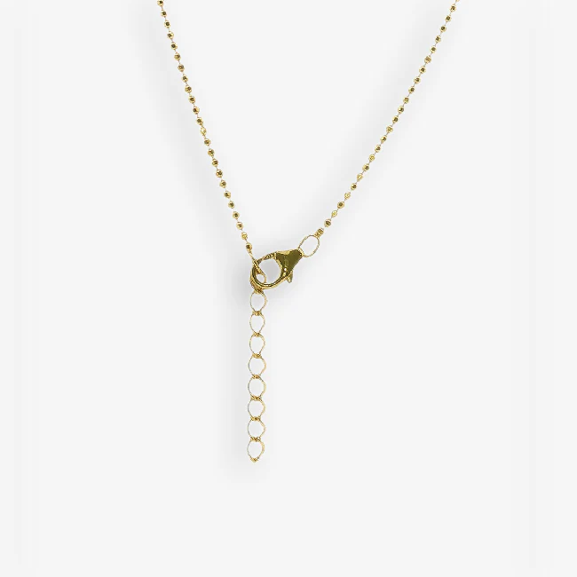 Gold 18+2 Beaded Chain Necklace - Image 2