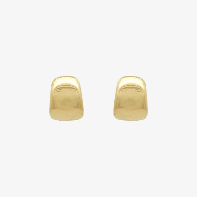 Gold Chunky Huggie Clip Earrings - Image 2