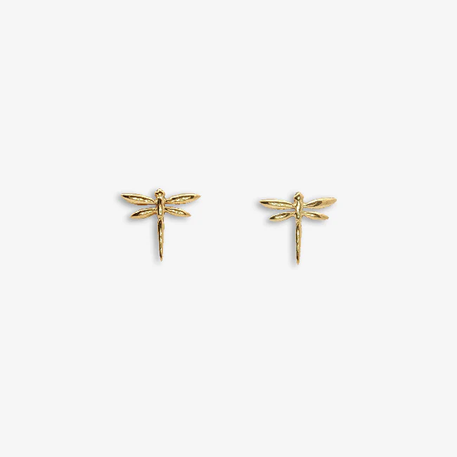 Gold Dragonfly Stud Earrings