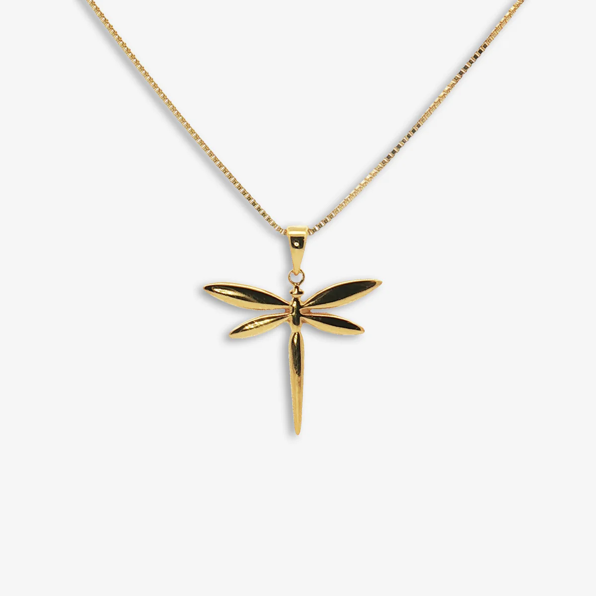 Gold Dragonly Pendant Necklace