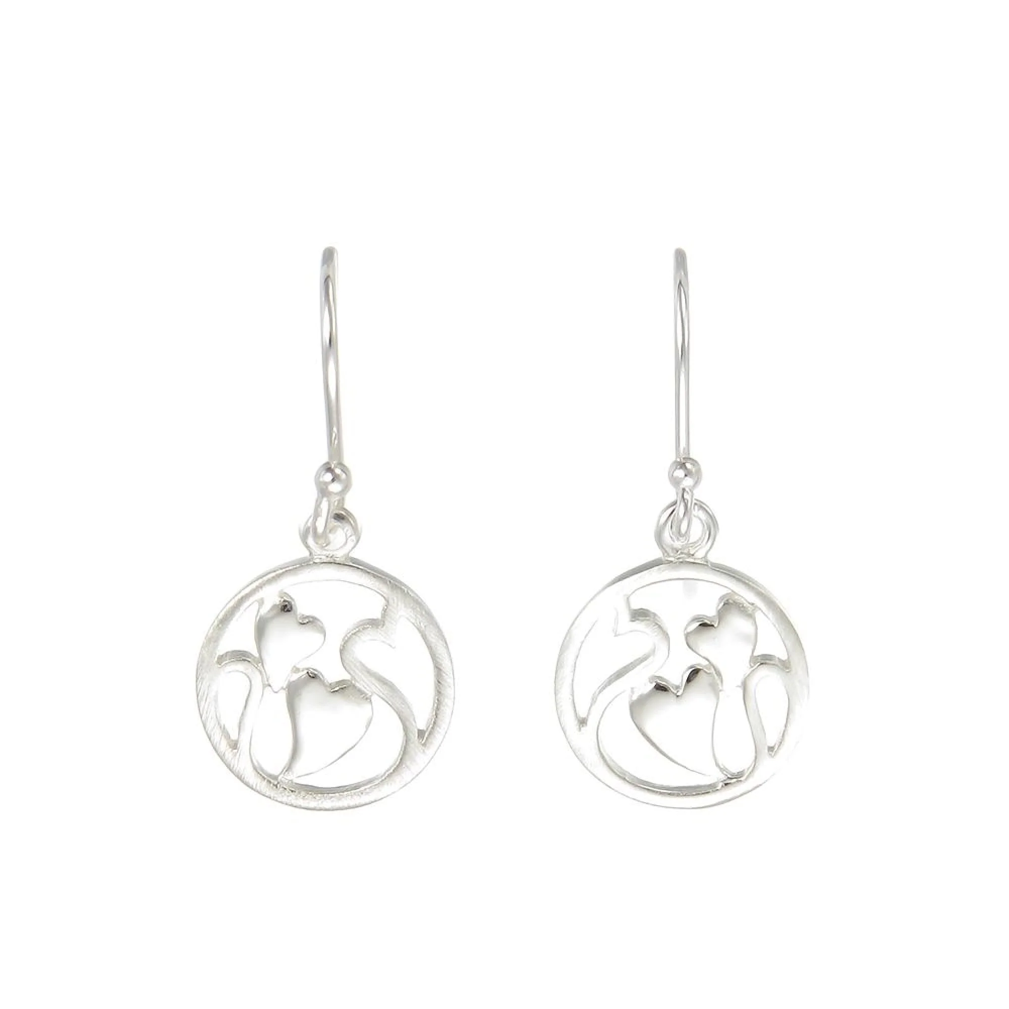 Grace Silver Heart Within A Heart Drop Earrings