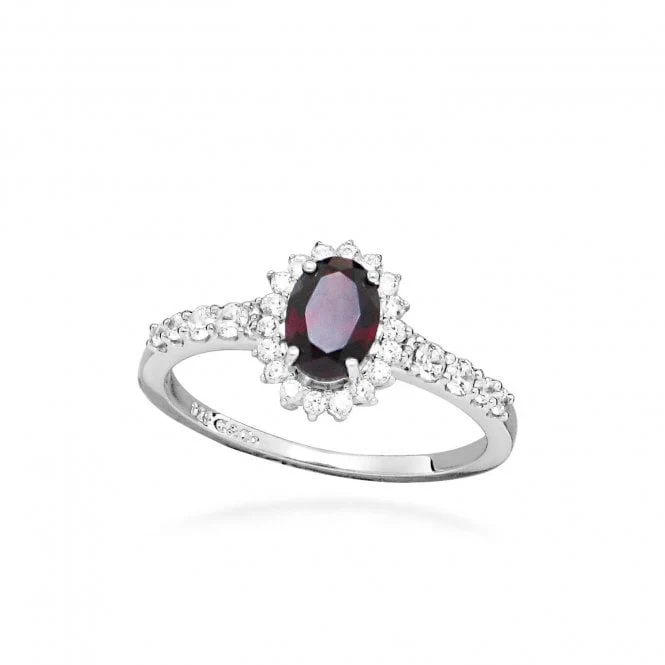 Hope Oval Red Garnet Ring, Size 56
