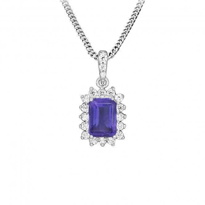 Hope Square Purple Amethyst Pendant Necklace