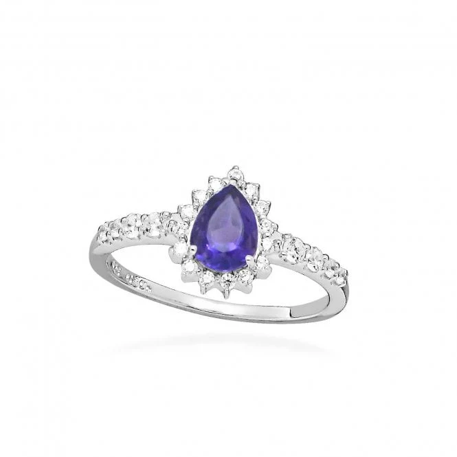 Hope Teardrop Purple Amethyst Ring, Size 56
