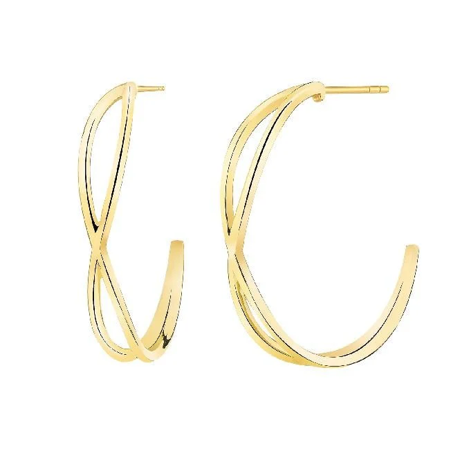Kiss Gold Hoop Earrings, 25mm