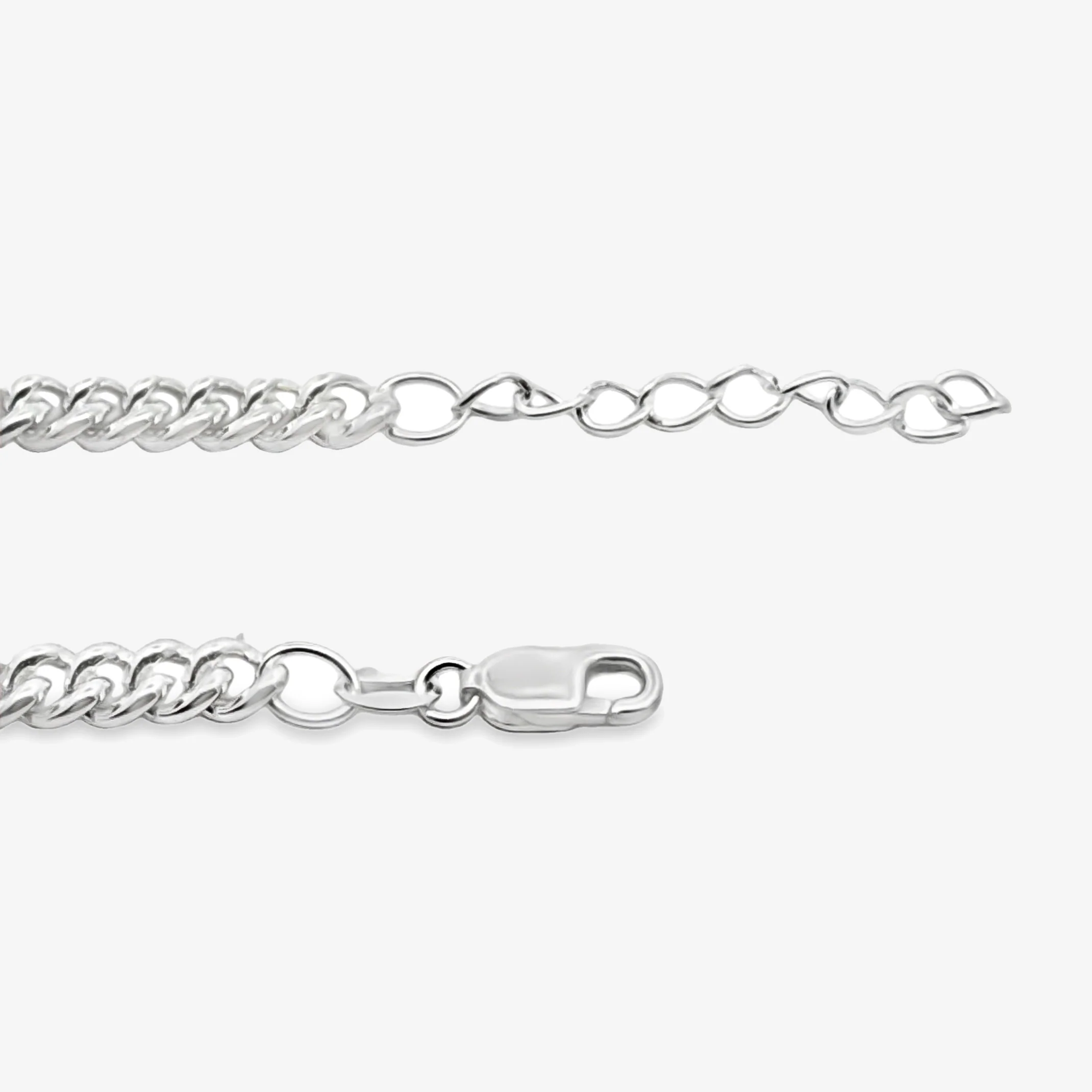 Silver Slim Curb Link Bracelet, 22cm - Image 2