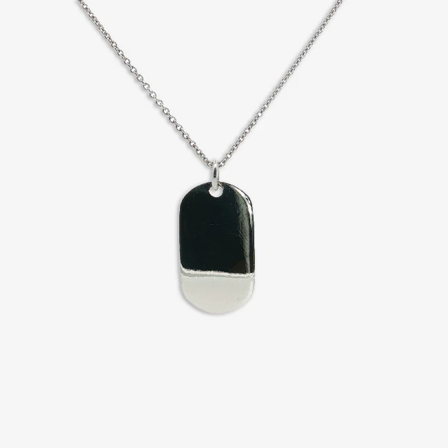 Men's Silver Tag Pendant