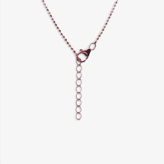 Rose Gold Plated 18+2 Beaded Chain Necklace - Image 2