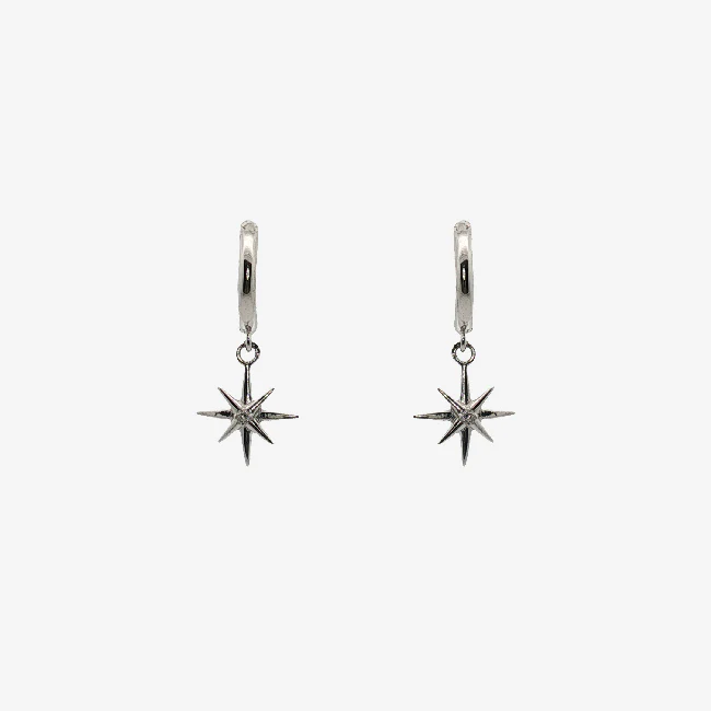 Silver 10mm Hoop Featuring a Star with CZ