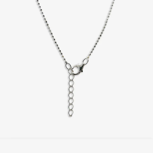 Silver 18+2 Beaded Chain Necklace - Image 2