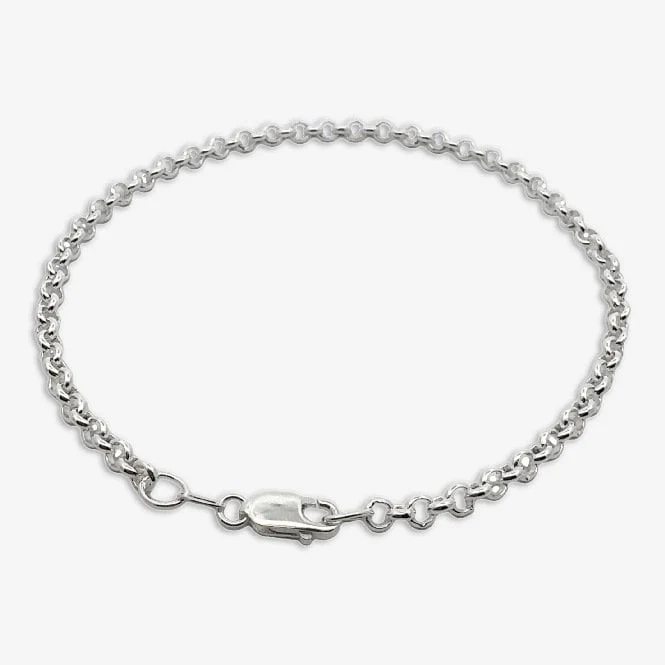 Silver Belcher Chain 3mm Bracelet, 21cm