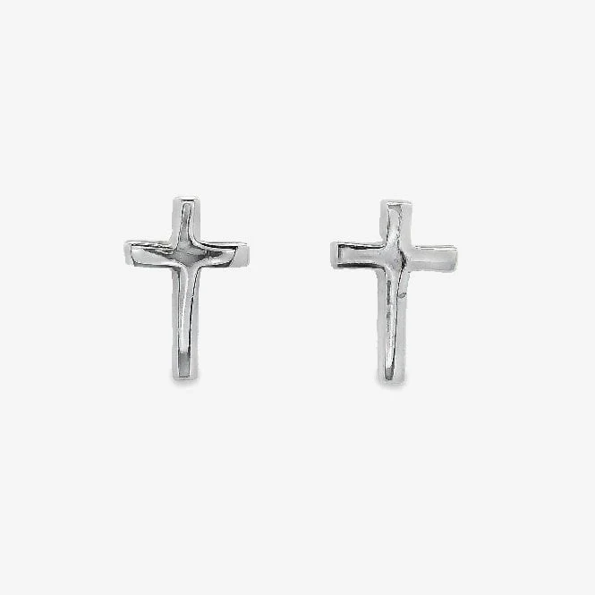 Silver Cross Stud Earrings