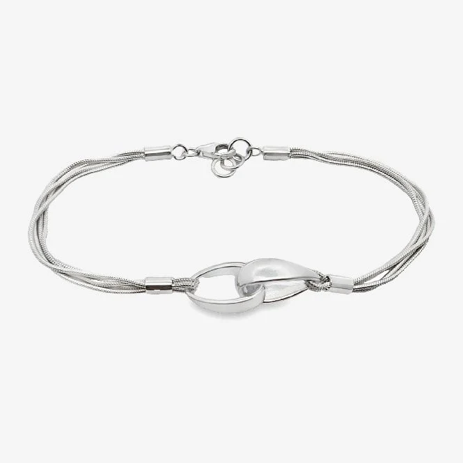 Silver Engravable Double Link Strands Bracelet