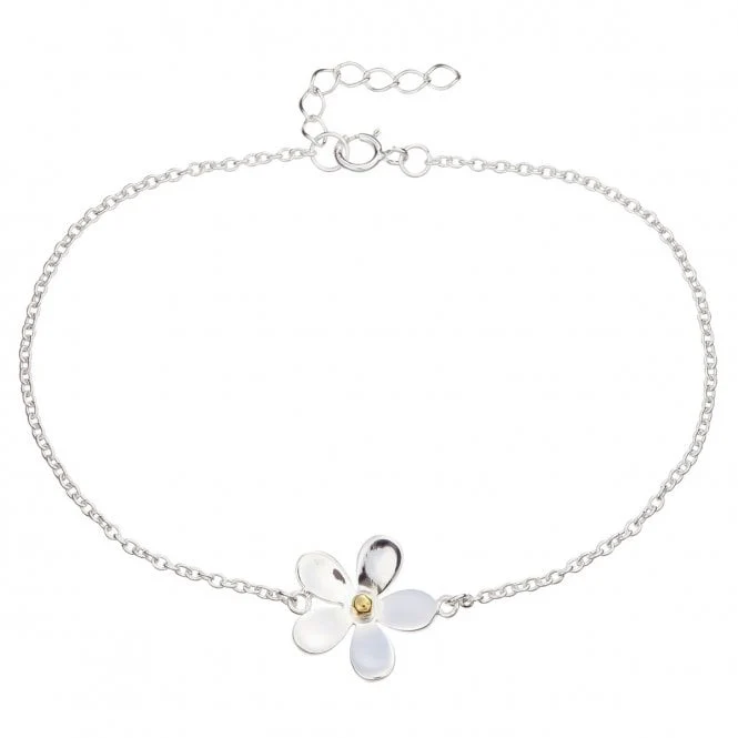 Silver & Gold 15mm Daisy Single Flower Bracelet