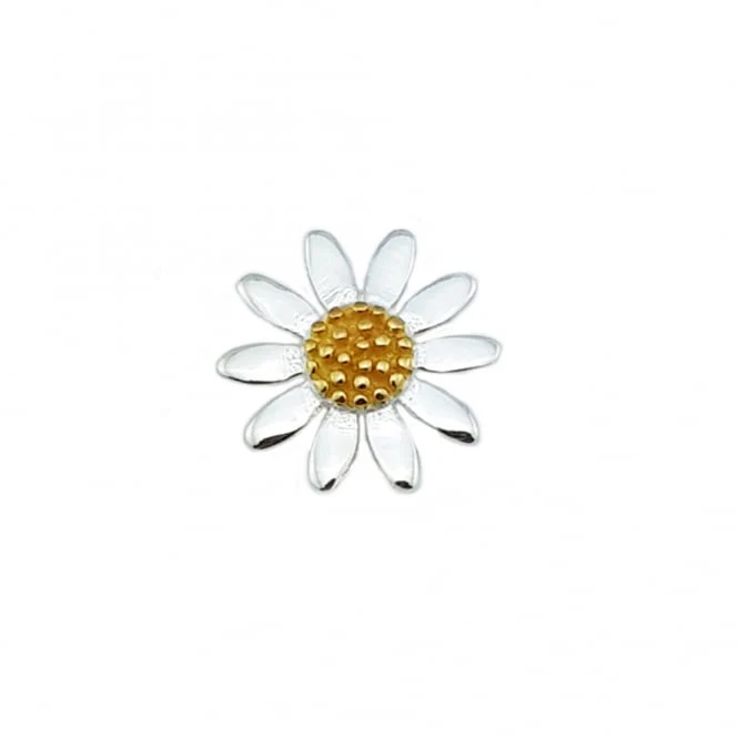 Silver & Gold Small Single Daisy Pendant Necklace