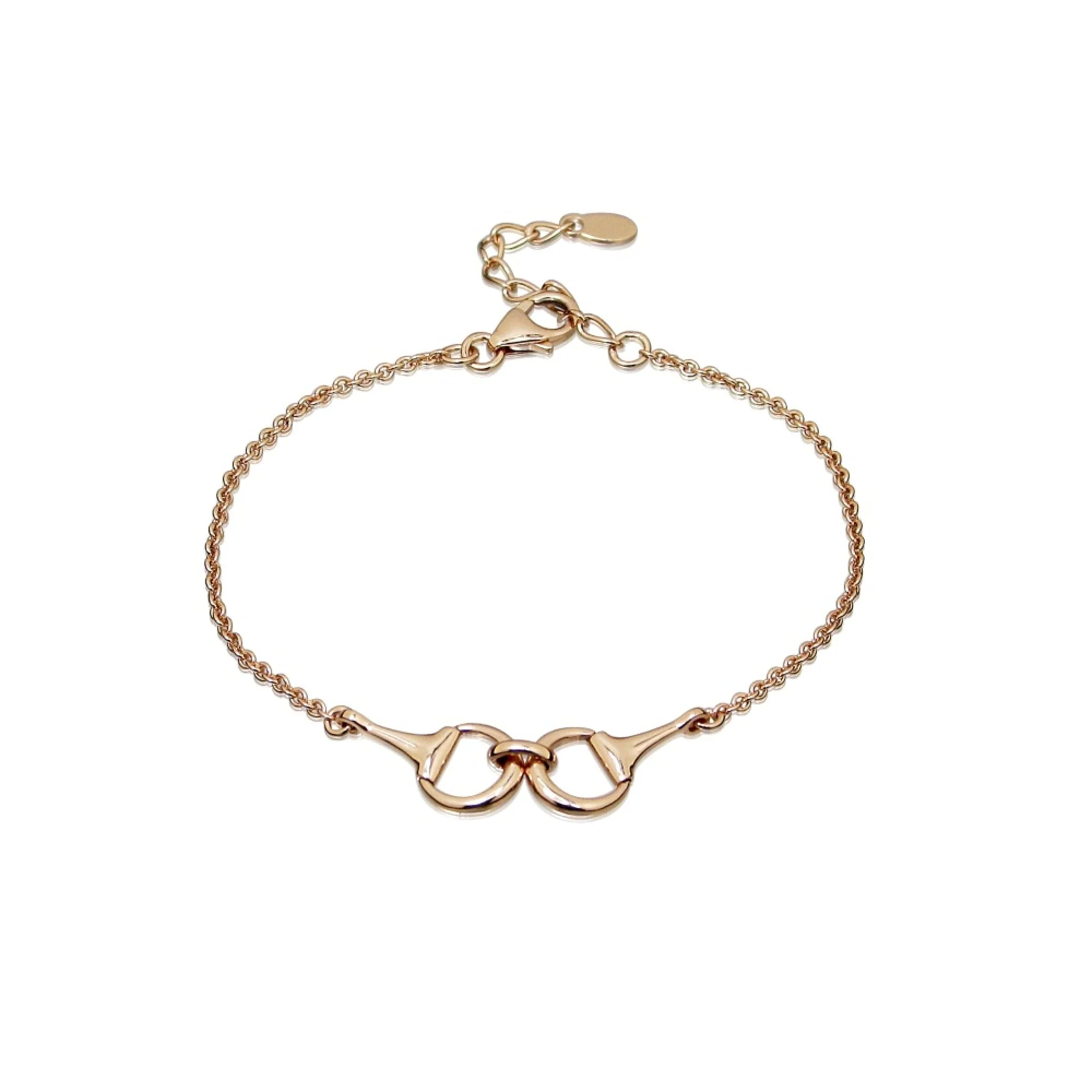 Silver & Rose Gold Vermeil Snaffle Bracelet