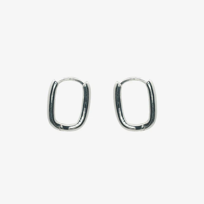 Silver Slim Huggie Clip Earrings - Image 2
