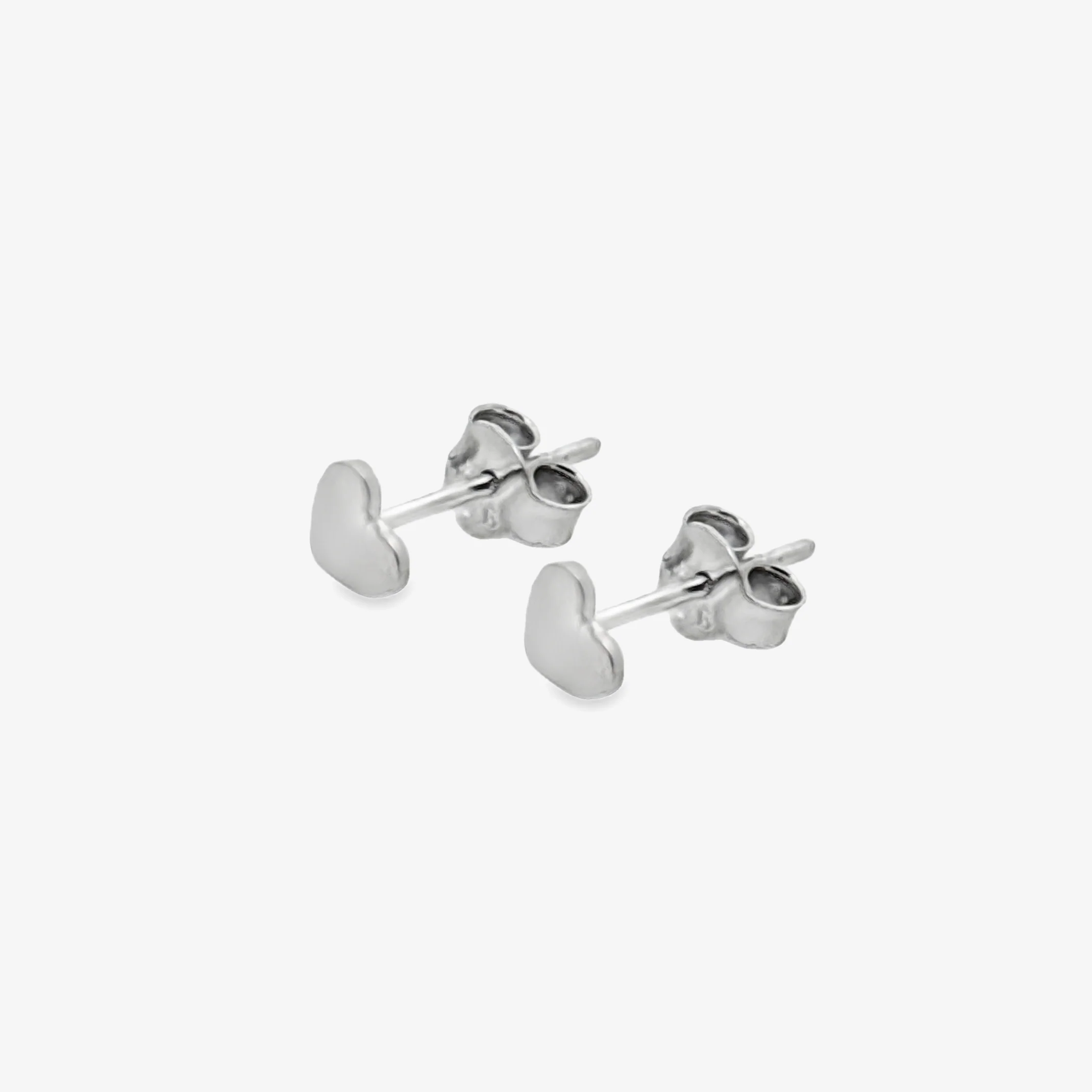 Silver Small Heart Stud Earrings