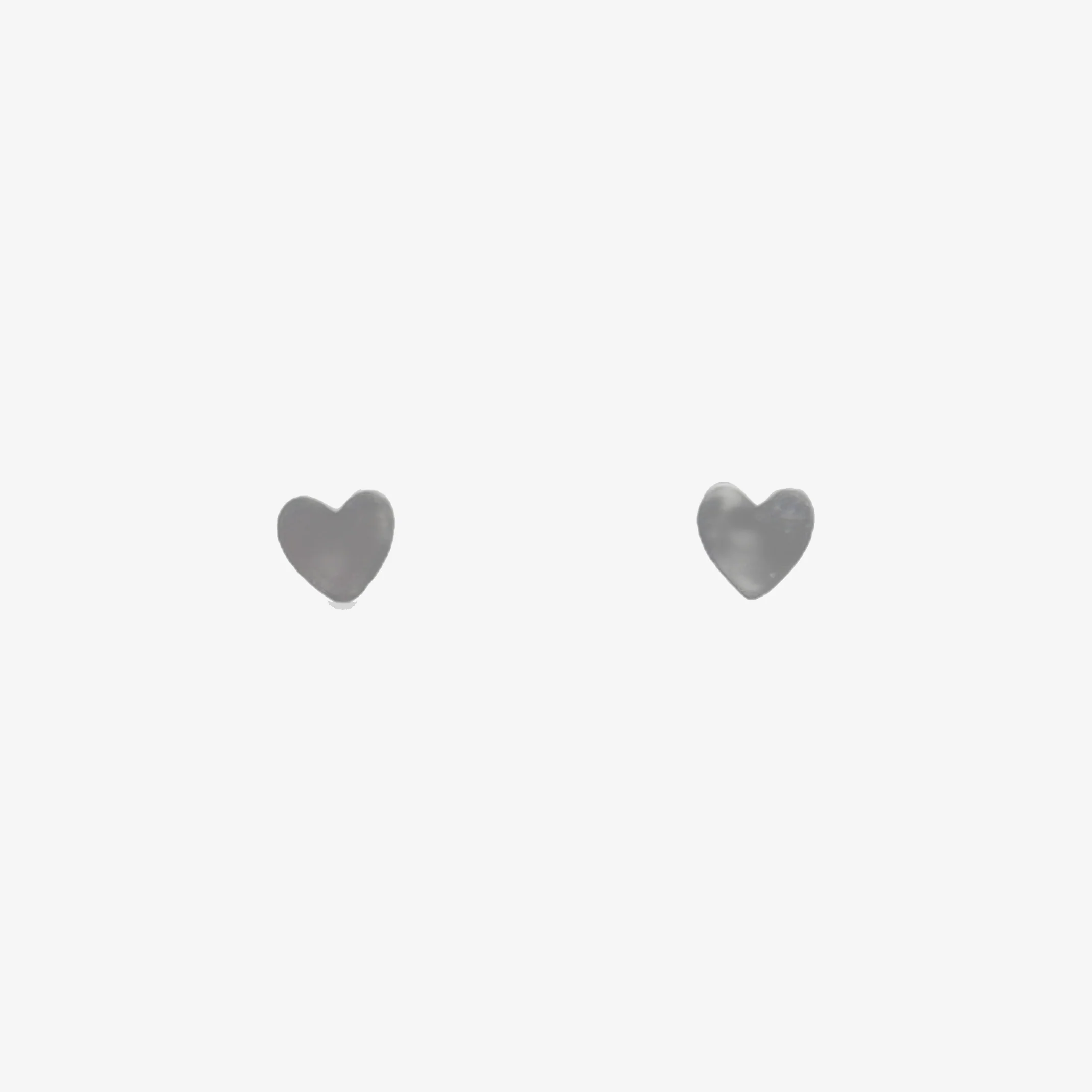 Silver Small Heart Stud Earrings - Image 2