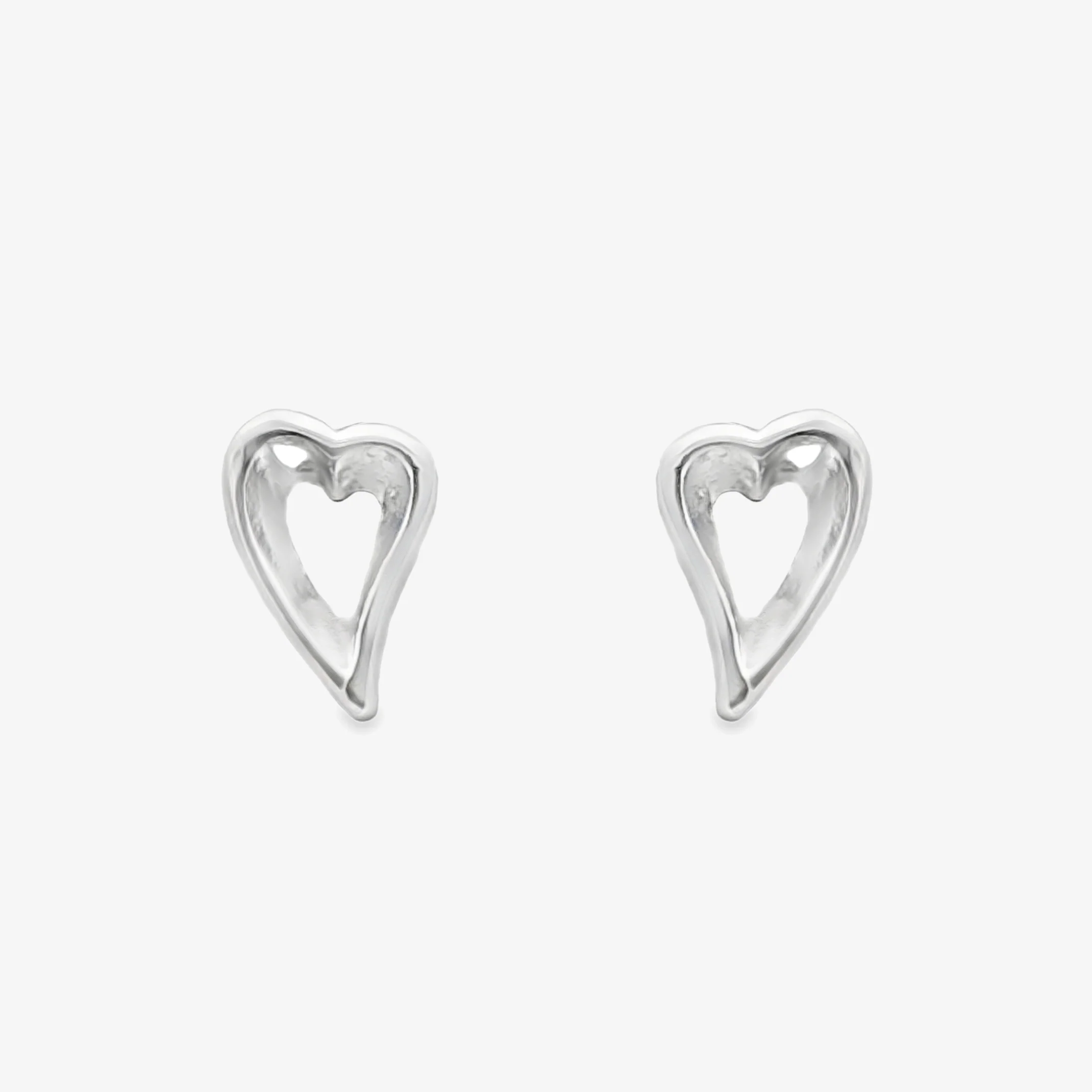 Silver Tailed Open Heart Stud Earrings - Image 2